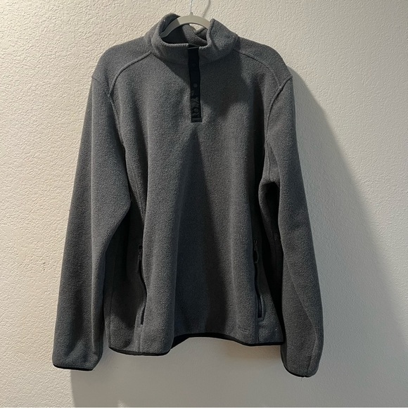 Men’s L.L. Bean gray fleece snap t pullover sweater size extra large XL - Picture 1 of 3